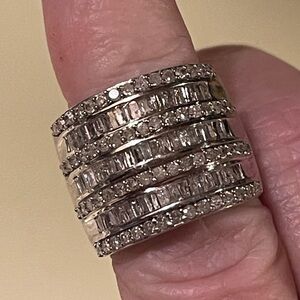 2TCW GENUINE Diamond Band in Sterling Silver